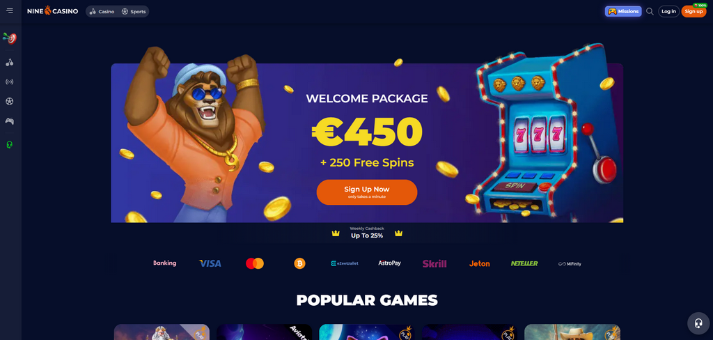 Évaluation de NineCasino - Classement par les experts et les joueurs (2026)