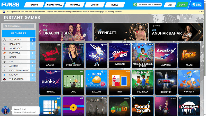 Fun88 Casino Online - Una experiencia de juego moderna y atractiva